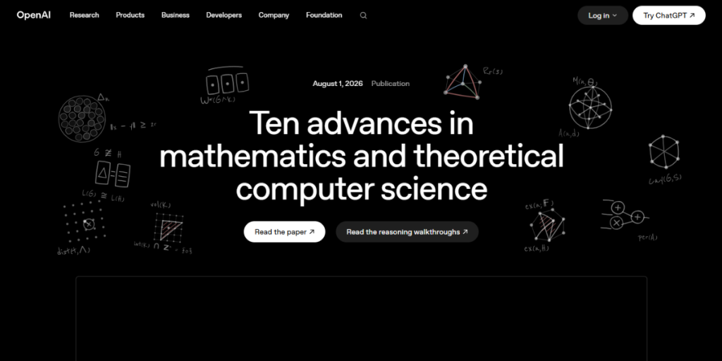 Ten advances in mathematics and theoretical computer science