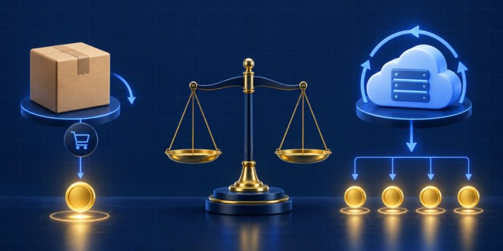 مقایسه کمیسیون یک‌باره کالای فیزیکی با درآمد تکرارشونده خدمات ابری